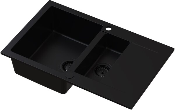 Ruvetti Signum chiuvetă din granit 79x49.5 cm negru 3001S_FB1560_W