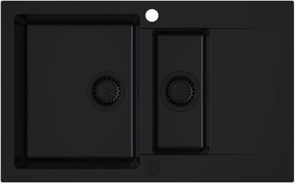 Ruvetti Signum chiuvetă din granit 79x49.5 cm negru 3001S_FB1560_W