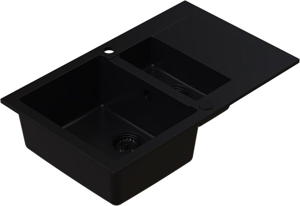 Ruvetti Signum chiuvetă din granit 79x49.5 cm negru 3001S_FB1560_W