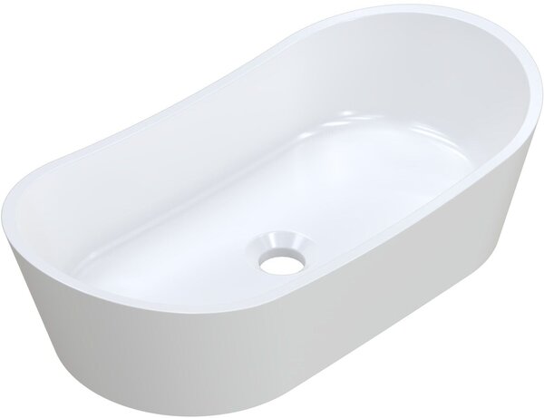 Ruvetti Arina lavoar 60x30 cm ovale de blat alb luciu DOL_ARI6030