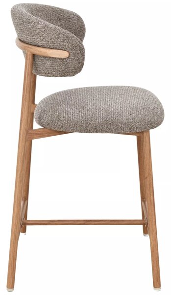 Scaun de bar ELONE, stejar/cappuccino
