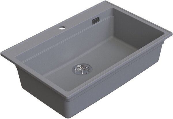 Ruvetti Absol 80 chiuvetă din granit cu inserție de scurgere 76x50 cm gri/grafit/onix 3001AB_GR80_W