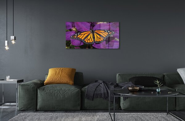 Tablouri acrilice flori colorate fluture