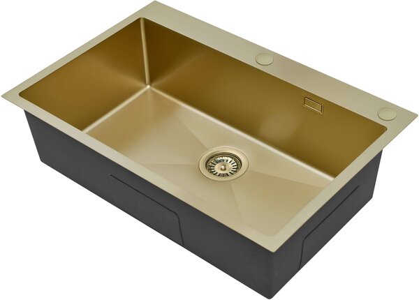 Ruvetti Masivo chiuveta cu dozator 76x50 cm auriu 5002M_PVD_CH80_W