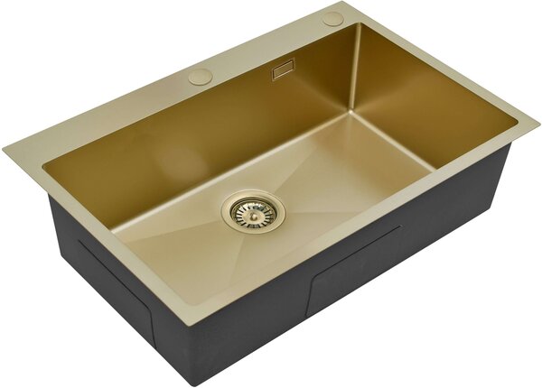 Ruvetti Masivo chiuveta cu dozator 76x50 cm auriu 5002M_PVD_CH80_W