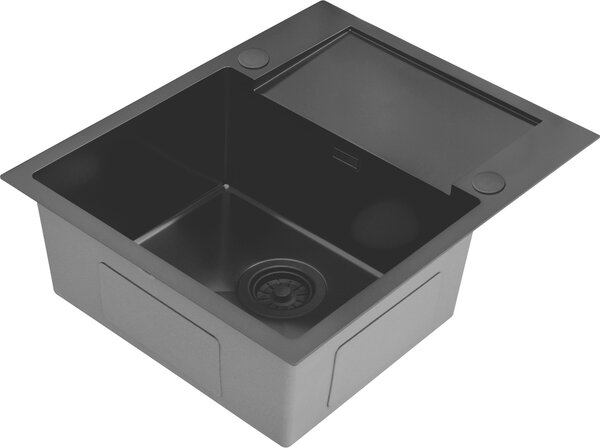 Ruvetti Look chiuveta din otel 60x48 cm negru 5003L_PVD_BL120_W
