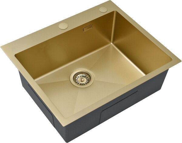 Ruvetti Masivo chiuveta cu dozator 60x50 cm auriu 5002M_PVD_CH60_W