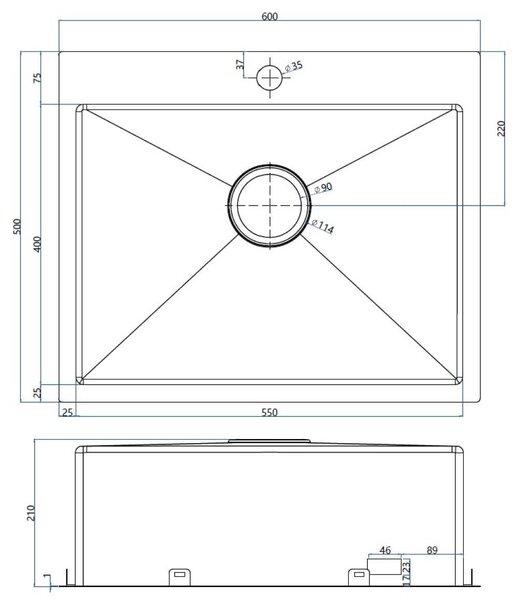Ruvetti Masivo chiuveta cu dozator 60x50 cm auriu 5002M_PVD_CH60_W
