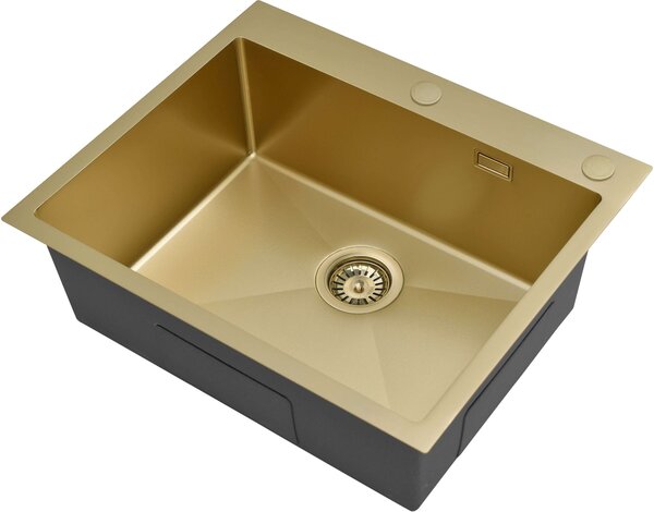 Ruvetti Masivo chiuveta cu dozator 60x50 cm auriu 5002M_PVD_CH60_W
