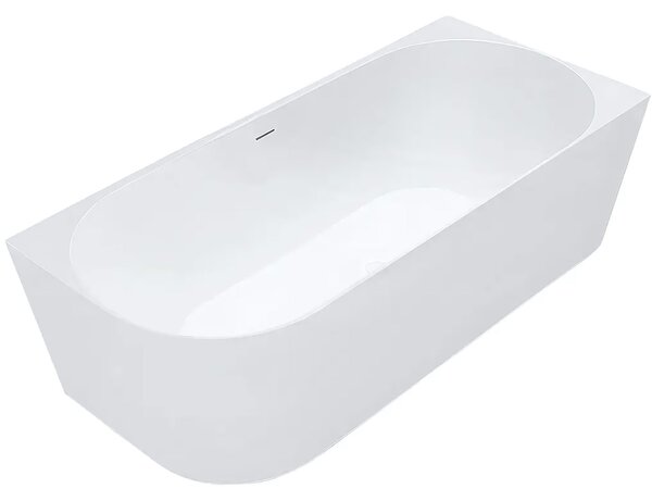Cadă de baie acrilică de colț Rea Bellanto Slim, 170x58cm, dreapta, capac de scurgere alb, REA-W0132