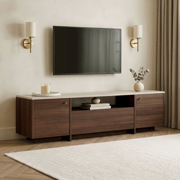 Alvar - Travertine, Milano Walnut
