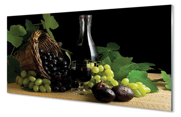 Panouri de sticlă frunze de struguri de vin Coșul de gunoi