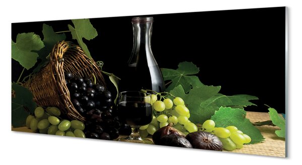 Panouri de sticlă frunze de struguri de vin Coșul de gunoi