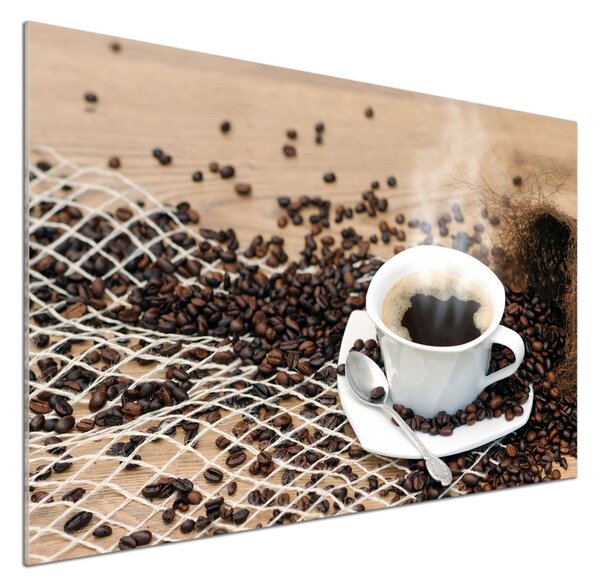 Sticlă pentru bucătărie Cafea si boabe de cafea