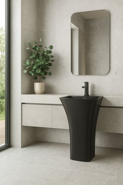 Lavoar stativ baie negru 44 x 43 x 84 cm
