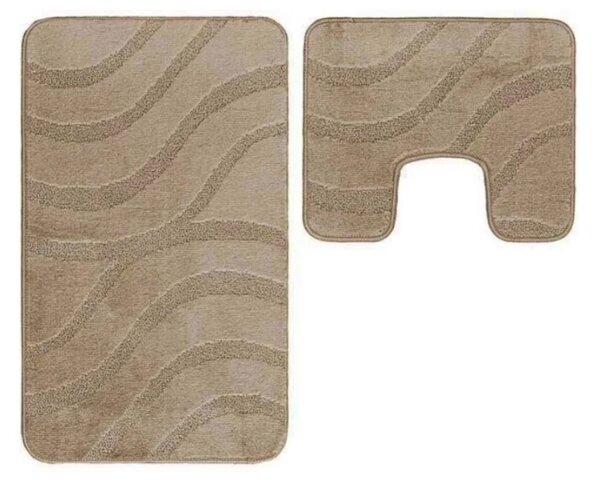 Set 2 covorase antiderapante de baie, Symphony 2598 , Grej 50 x 80 / 40 x 50