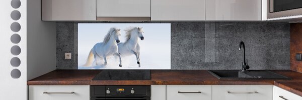 Panou sticla securizata bucatarie Doi cai în zăpadă