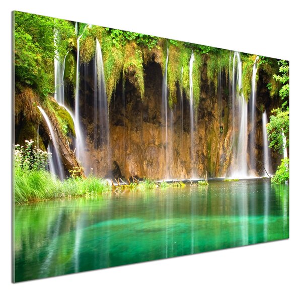 Panou sticlă decorativa bucătărie Lacurile Plitvice