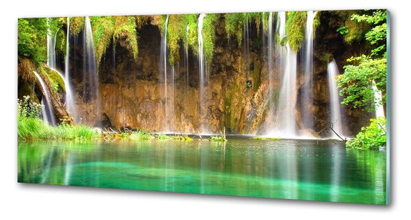 Panou sticlă decorativa bucătărie Lacurile Plitvice