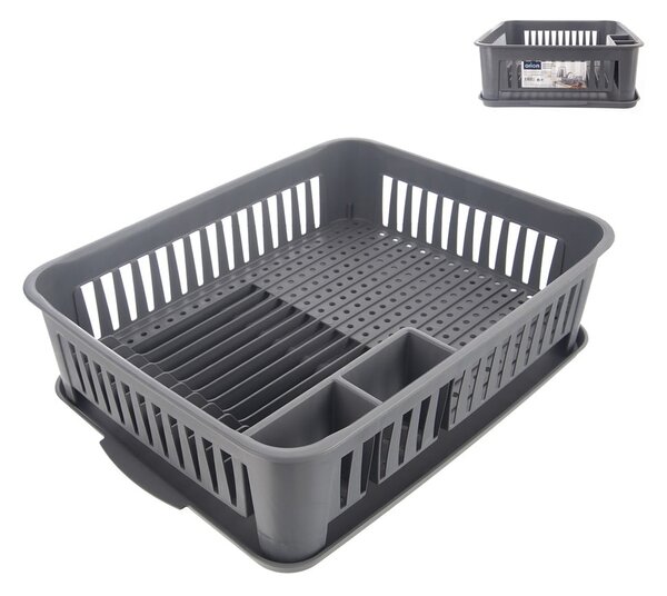 Scurgător de vase gri din plastic – Orion