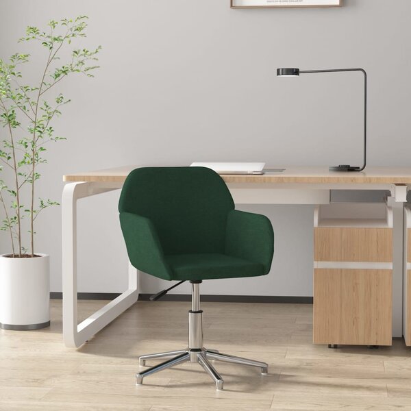 Scaun de birou pivotant, verde închis, textil