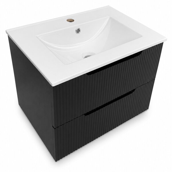 Corp Mobilier Baie Suspendat 60 cm Riflat – Nero (Negru)