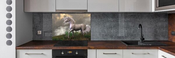 Panou sticla securizata bucatarie unicorn gri