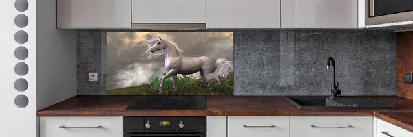Panou sticla securizata bucatarie unicorn gri