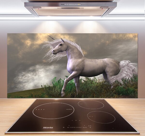 Panou sticla securizata bucatarie unicorn gri