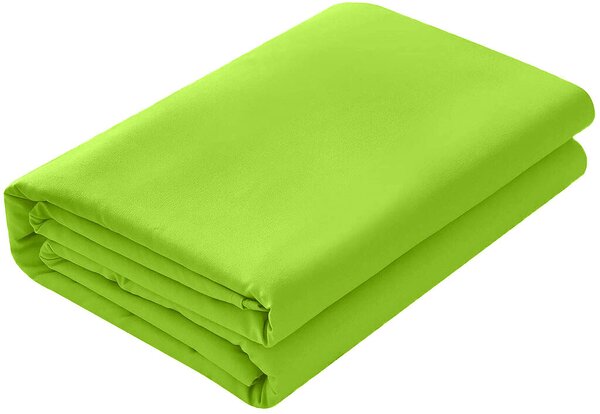 Cearsaf de pat cu elastic din bumbac ranforce 100%, densitate 120 g mp, Verde, 90 200cm