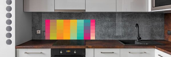 Panou perete bucătărie pătrate colorate