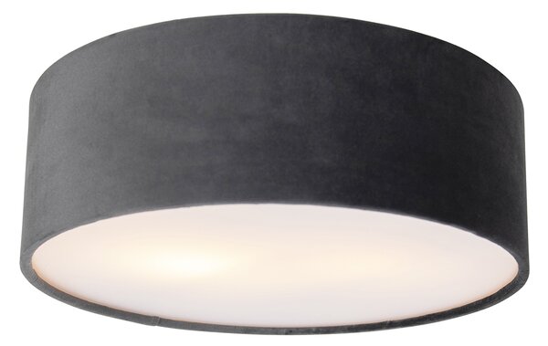 Plafoniera moderna gri 30 cm cu interior auriu - Drum