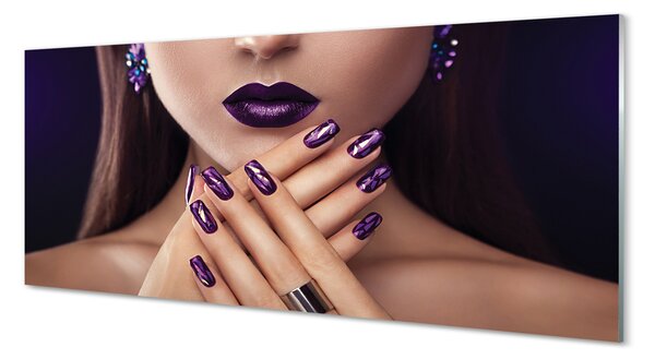 Panouri de sticlă mâini de sex feminin buzele violet