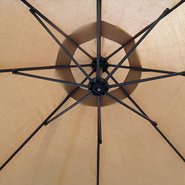Umbrela de gradina diametru 300 cm, suport tip picior, reglabila, impermeabila, cadru otel, tan