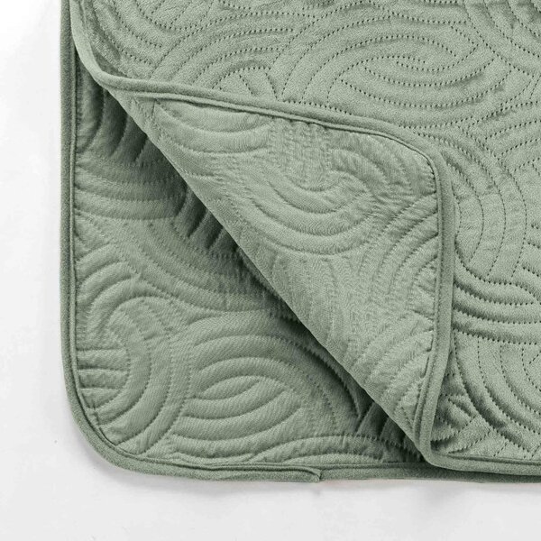 Set cuvertură și față de pernă verde din catifea 220x240 cm Solange – douceur d'intérieur