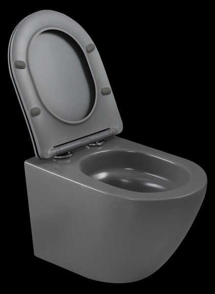 Invena Tavro, vas de toaletă suspendat 490x360x350 mm + capac WC, QFS, gri, INV-CE-71-007-Y