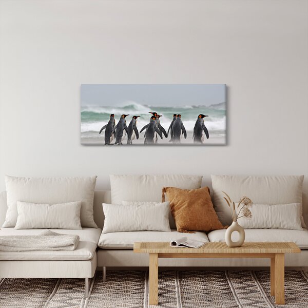 Tablou pinguini în ocean (120x50 cm)