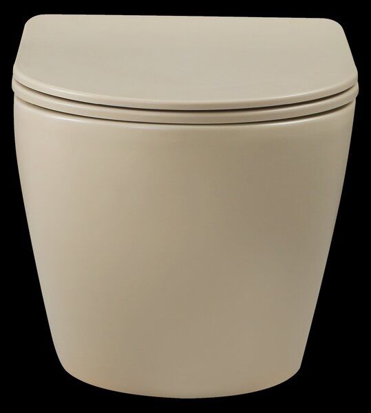Invena Tavro, vas de toaletă suspendat 490x360x350 mm + capac WC, QFS, bej-cappuccino, INV-CE-71-008-Y