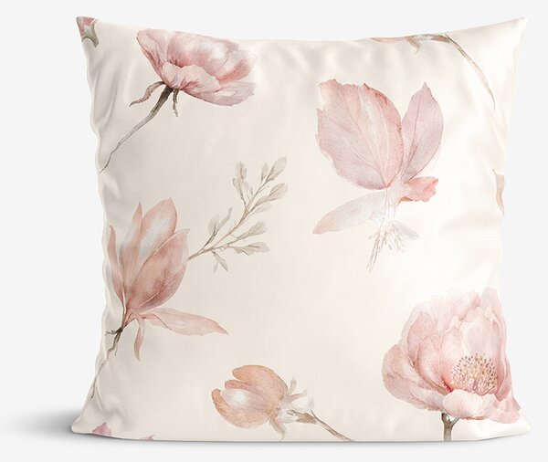 Goldea față de pernă din bumbac satinat - magnolii înflorite 45 x 45 cm