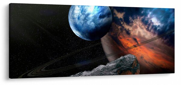 Tablou planetei în cosmos (120x50 cm)