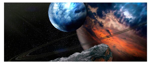 Tablou planetei în cosmos (120x50 cm)