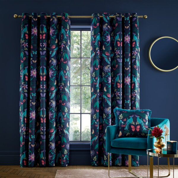 Draperii albastre 2 buc. 117x229 cm Mya Tropical Bird – Catherine Lansfield