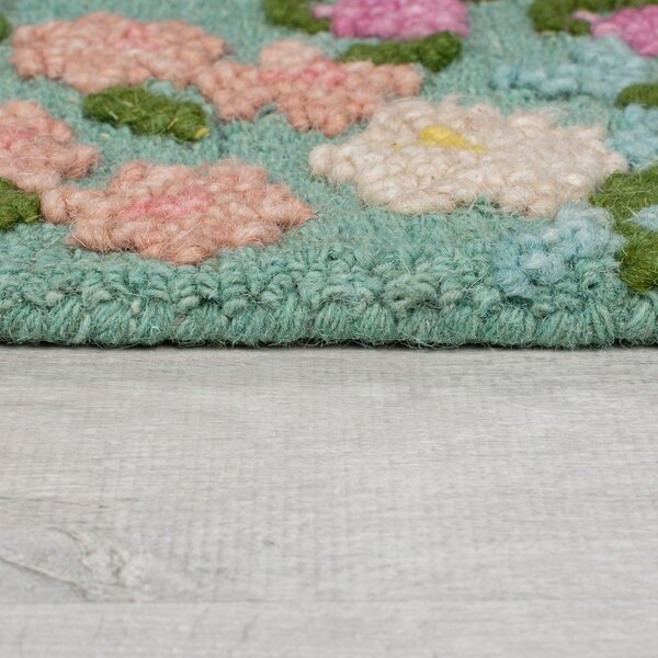 Covor verde mentă țesut manual din lână 120x170 cm Emilia Floral – Flair Rugs