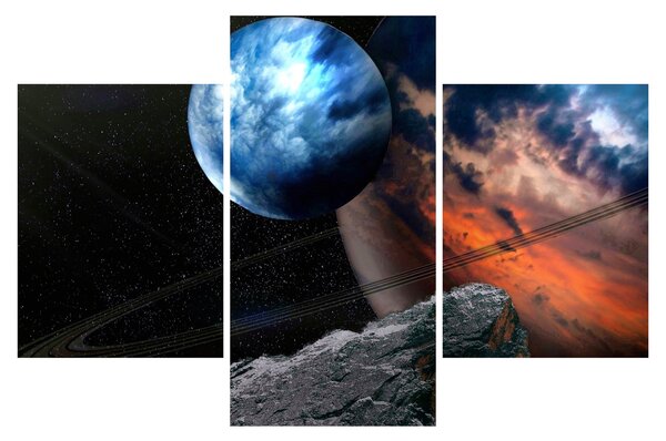 Tablou planetei în cosmos (90x60 cm)
