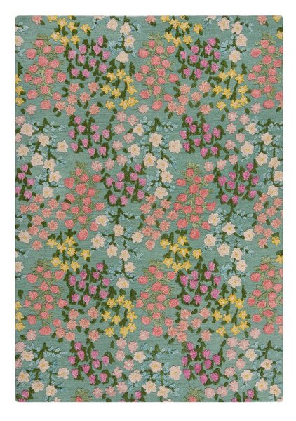 Covor verde mentă țesut manual din lână 120x170 cm Emilia Floral – Flair Rugs