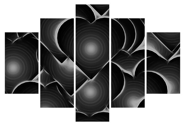 Tablou cu inimile alb - negre (150x105 cm)