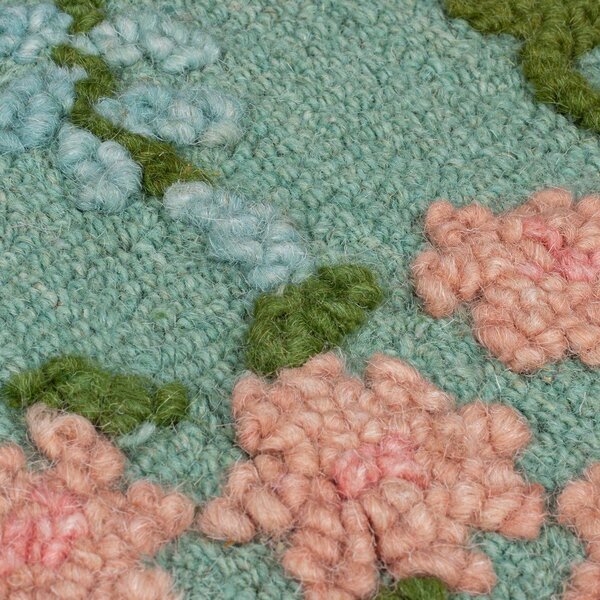 Covor verde mentă țesut manual din lână 120x170 cm Emilia Floral – Flair Rugs