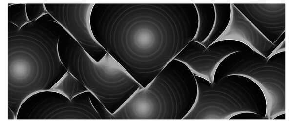 Tablou cu inimile alb - negre (120x50 cm)