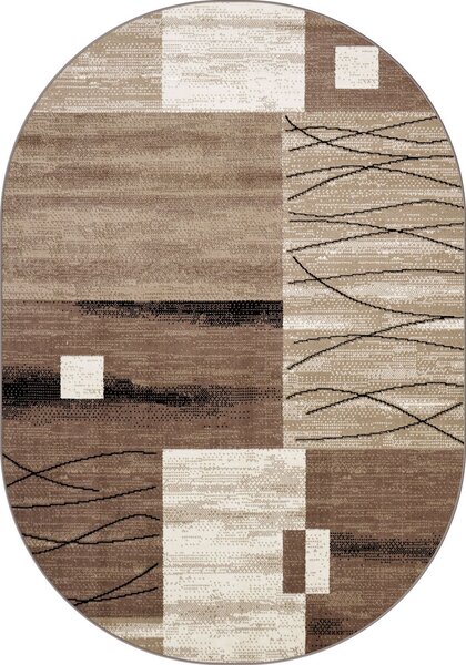 Covor Modern, Luna 1805, Bej Maro , Oval, Diverse Dimensiuni, 1300 gr mp