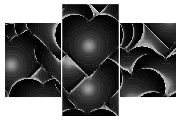 Tablou cu inimile alb - negre (90x60 cm)
